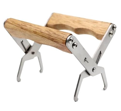 2pcs Bee Hive Frame Grip Holder Lift Gripper Capture Beehive Clip Clamp Grasp Beekeeping Tools(Wooden Handle) - color: Wooden Handle