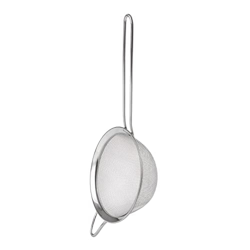 BergHOFF 3Pc Essentials 18/8 Stainless Steel Fine Mesh Strainers, Long, Ergonomically Designed Handle, Dishwasher Safe