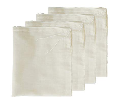 Cheesecloth Bags for Straining,Reusable Cold Brew Coffee Cheese Cloths Strainer,Large Nut Milk Tea Juice Bag,100% Natural Cotton Fine Mesh Filter Bags(Large,4 Pack) - size: Large,4 Pack