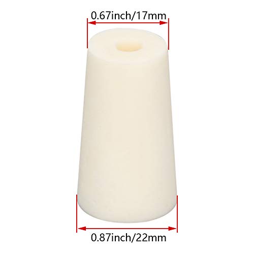 Othmro 5Pcs Drilled Rubber Stopper with Airlock, White Drilled Bungs Stopper with 0.79" Hole for Fermentation Use, Homebrewing Beer Kombucha Airlock Stopper
