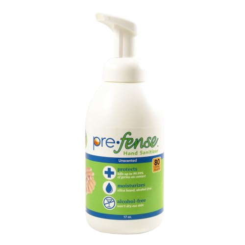 Foam Hand Sanitizer - Kills 99.9% of Common Germs - Alcohol-Free - Moisturizing, Non-Skin Drying, Water-Based Formula - Made in USA - Unscented - Large Size - 17 oz - 1 Pack - size: 17 Fl Oz (Pack of 1)