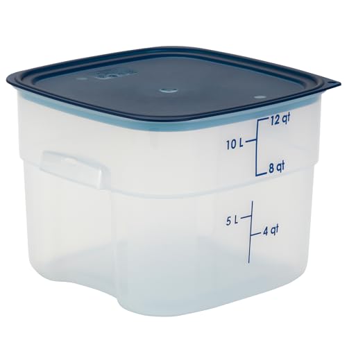Cambro FreshPro 12 Quart (QT) Food Storage Container with Lid (Restaurant Grade) - for Food Prep, Commercial Kitchen, Pet and Dog Food Container (Translucent) - size: 12 Quart