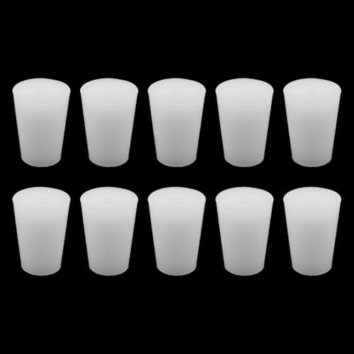 10 Pcs Silicone Stoppers,Standard 1# Rubber Stopper Bungs with 6mm Aperture Single-Hole for Flask, Plug Holes, Lab - size: 1#