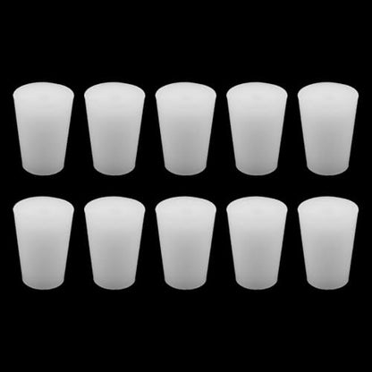 10 Pcs Silicone Stoppers,Standard 1# Rubber Stopper Bungs with 6mm Aperture Single-Hole for Flask, Plug Holes, Lab - size: 1#