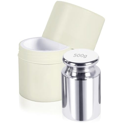 QP 500g Calibration Weights, OIML M1 High Precision Gram Weights, Stainless Steel Scale Calibration Weight for Digital Scale, Weight Scale, balance Scale, Chrome Finish Scale Weights with Storage Case - size: 500g