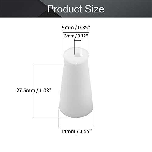 Othmro 10pcs Drilled Rubber Stopper with Airlock, White Drilled Bungs Stopper with 0.47" Hole for Fermentation Use, Homebrewing Beer Kombucha Airlock Stopper - size: 10pcs 12mm/0.47"