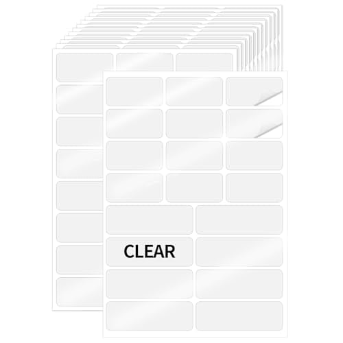 Transparent Stickers Labels, Removable - Self Adhesive Clear Label Stickers for Essential Oil Bottle, Jars, Food Storage or Gift Decoration (2 Size, 300 Sheet) - color: Clear, size: 1 x 2 inches, 1 x 3 inches Set