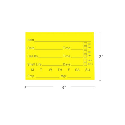 Hcode 2 x 3'' Self-Adhesive Removable Freezer Food Labels- Easy Clean Leaves No Residue- Cooler Food Storage Freezer Stickers Plastic Paper Perfect for Reusable Containers 300 Stickers - size: 2*3 fill in-yellow