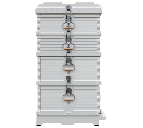 Apimaye Ergo Insulated 10 Frame Simplicity Honey & Brood 2 Deep 2 Medium Beehive Set (White Body Green Entrance)