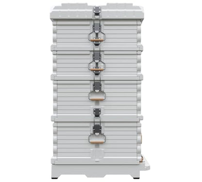 Apimaye Ergo Insulated 10 Frame Simplicity Honey & Brood 2 Deep 2 Medium Beehive Set (White Body Green Entrance)