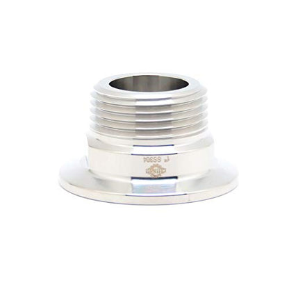 QiiMii 1Inch Stainless Steel 304 Sanitary NPT Male Thread x 1.5 Inch Tri Clamp Adapter, Stainless Steel 304 - size: TC 50.5 x 1"