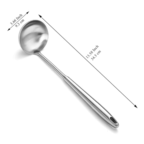 Stainless Steel Soup Ladle – Extra-Deep Large-Capacity Ladle with Long Hollow Handle, Dishwasher Safe, Easy to Clean – Ideal for Soup, Stew, Broth & Sauce