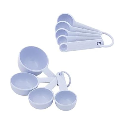 KitchenAid Universal Easy To Read Measuring Cup and Spoon Set with Soft Grip Handle for Maximum Control, Hang Hole and Nesting For Easy Storage, Dishwasher Safe, 9 Piece, Lavender Cream - color: Lavendar/Cream