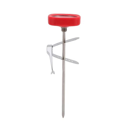 Instant Read Pocket Milk Frothing Thermometer with Clip, 304 Stainless Steel, Square Shape, Black, for Chocolate and Coffee Drinks (Red) - color: Red