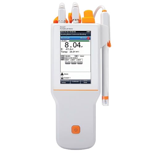 PH310T pH Meter Digital Touchscreen Portable IP65 Waterproof ±0.01pH Accuracy Slope Diagnosis 1000 Sets Storage for Drinking Water Pool Aquarium Lab Testing - style: Touchscreen Field Model