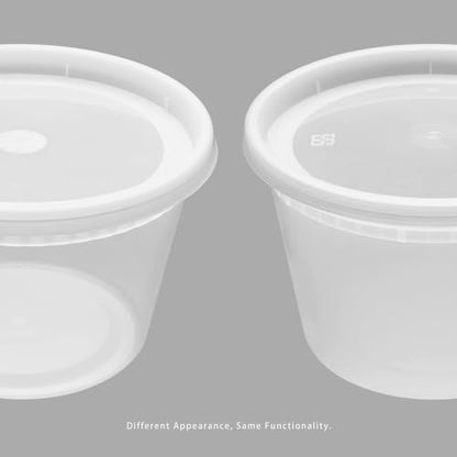 Karat [16oz - 240 ct] Clear PP Injection Molded Round Deli Containers with Lids (FP-IMDC16-PP) - color: Clear, size: 16oz