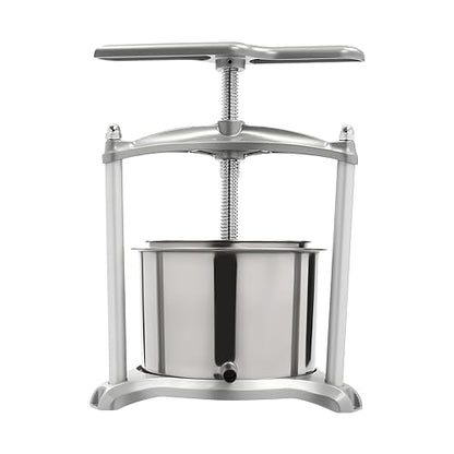 Fruit Wine Press 1 Gallon Stainless Steel Manual Juice Maker for Apple Grape Berry Vegetables Crusher Olive Oil Cider Wine Making Press Machine - color: 1 Gallon