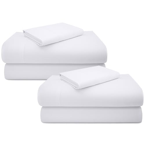 California Design Den 2-Pack Twin Sheet Sets - Luxury 600 Thread Count Sateen, 100% Cotton Sheets, Deep Pockets, Soft, Crisp and Durable Bedding - White - color: 01 - Bright White, size: Twin (Pack of 2)