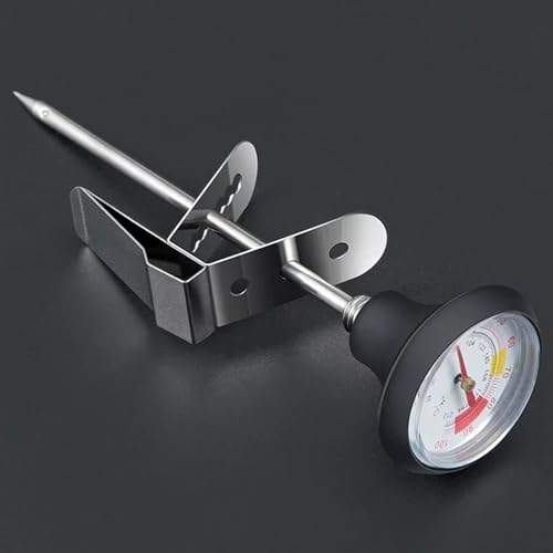 Instant Read Coffee Thermometer with 1.5-Inch Dial & 5.3-Inch Probe, Ideal for Coffee Drinks and Chocolate Milk Foam, Precision Temperature Measuring Tool