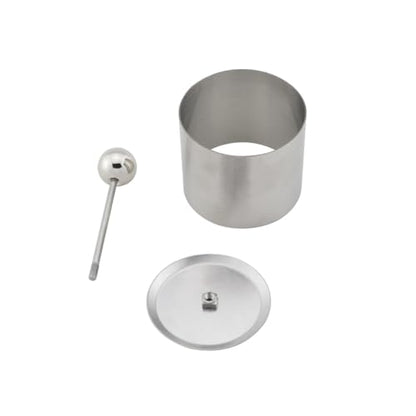 JianLing 1Set Round Cake Stick Moldlings Set Tray Dessert Moldlings Metal Baking Cutter Small Box Packaging Silver For Making Cheese Bricks and Rice Balls