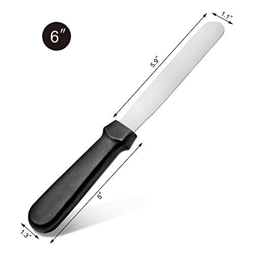 New Star Foodservice Straight Icing Spatula, 6 Inch Blade, 11 Inch Overall, Bakery-Grade Stainless Steel Cake Decorating Spatula for Frosting - size: 6-Inch Straight