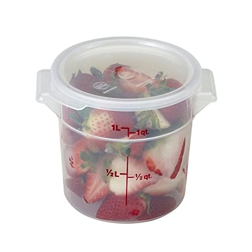 Cambro RFS1PP Round Polypropylene Food Storage Container - Camwear, 1 quart, Translucent - size: 1 quart