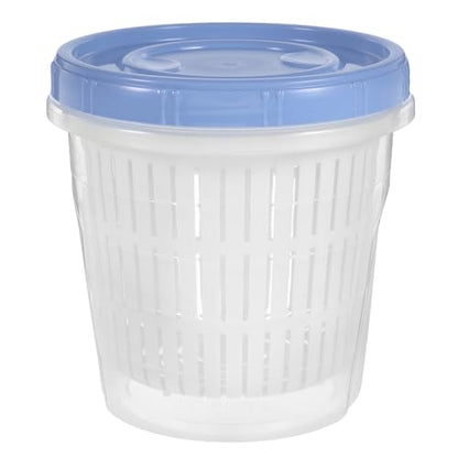 ARTIBETTER Pickle Container with Strainer 1250Ml Blue Pp Airtight Pickling Jar for Kimchi Vegetables and Fruits