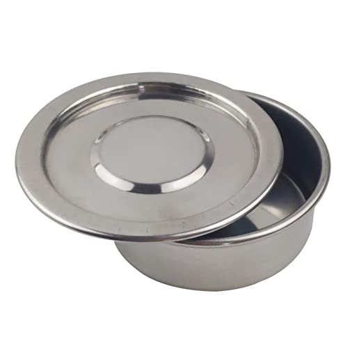 LABALPHA Lab Sieves Pan with Lid, 4'' Diameter, 304 Stainless Steel - size: pan+lid (4'')