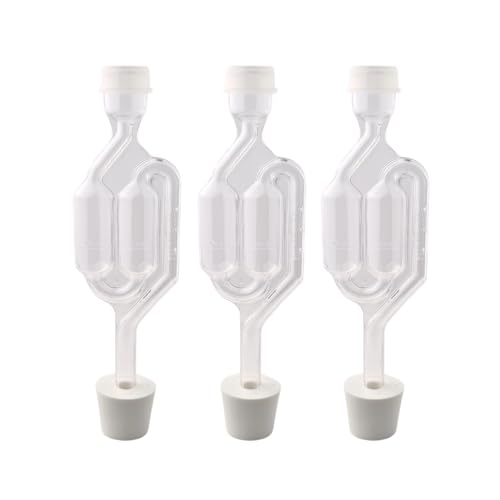 Fastrack Airlocks for Fermenting (Set of 3) | Bubble Airlock for Wine Making and Beer Making | BPA-Free S-Shaped | Used for Brewing Wine, Beer, Pickles & More | Transparent