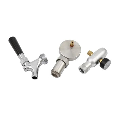 Home Brewing Beer Spear Faucet Tap and CO2 Regulator Homebrew Beer Dispenser Tap for 2L 3.6L 4L Stainless Steel Mini Keg Beer Growler Brewing Accessories