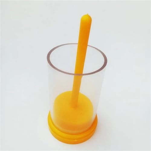 Queen Bee Marker Bottle 10pcs Queen Bee Marker Plastic Bottle Box Useful Farm with Plunger Portable Equipment Marking Cage Yellow Beekeeping