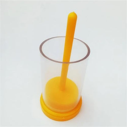 Queen Bee Marker Bottle 10pcs Queen Bee Marker Plastic Bottle Box Useful Farm with Plunger Portable Equipment Marking Cage Yellow Beekeeping