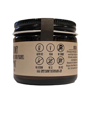 Remineralizing Vegan Fluoride Free Tooth Powder Peppermint Formula I Glass Jar I Stronger Teeth I Fresh Breath I with Xylitol