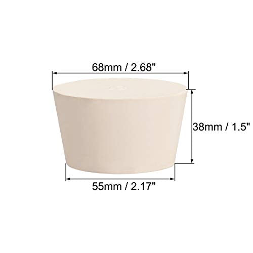 uxcell White Tapered Shaped Solid Rubber Stopper for Lab Tube Stopper Size 13 - size: 55x68x38mm