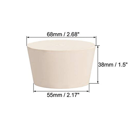 uxcell White Tapered Shaped Solid Rubber Stopper for Lab Tube Stopper Size 13 - size: 55x68x38mm