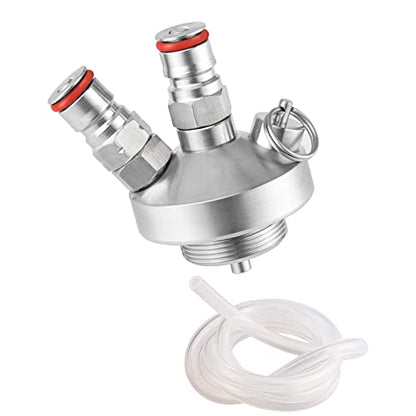 Double Ball Lock Mini Keg Dispenser, Stainless Steel Keg Spear with 40'' Beer Hose for Home Brewing Mini Beer Keg Growler