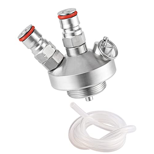 Double Ball Lock Mini Keg Dispenser, Stainless Steel Keg Spear with 40'' Beer Hose for Home Brewing Mini Beer Keg Growler