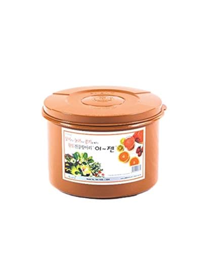 e-jen Premium Kimchi, Sauerkraut Container Probiotic Fermentation with Inner Vacuum Lid Round (0.8 gal/ 3L) - size: 3 l