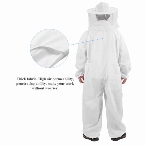 Professional Bee Suit for Men Women, Beekeeping Beekeeper Suit, Beekeeping Outfit Beekeeper Unisex Suits Full Body Beekeepers Suits Hat (L) - size: L