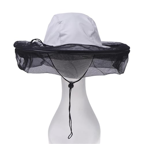 Beekeeping Hat 2pcs Beekeeping Hat with Hidden Net Mesh Repellent Bee Protection Men Women Outdoor Sunscreen Fishing Cap(Beige) - color: Beige