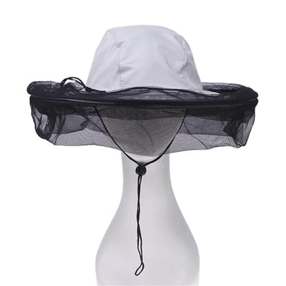 Beekeeping Hat 2pcs Beekeeping Hat with Hidden Net Mesh Repellent Bee Protection Men Women Outdoor Sunscreen Fishing Cap(Beige) - color: Beige