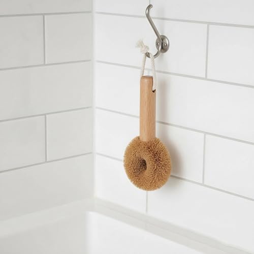 Cactus Bottle Brush Set, 2PCS-Eco-Friendly with Natural Wood Handle & Cactus Fiber Bristles for Deep Cleaning Bottles, Pans, and Kitchen Dishes