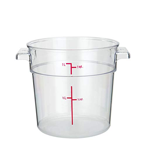 Tiger Chef 1 Quart Commercial Grade Clear Food Storage Round Polycarbonate Containers With Clear Lids - size: 1 Quart