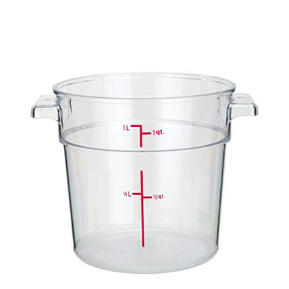 Tiger Chef Set Of 8 Commercial Grade Clear Food Storage Round Polycarbonate Containers With Clear Lids In Sizes 1, 2, 4, 6, 8, 12, 18, And 22 Quarts Capacity - size: 16 Piece Set
