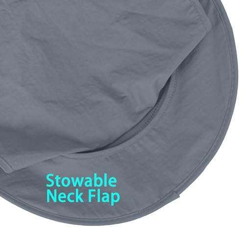 Sun Hats for Men Women Fishing Hat UPF 50+ Breathable Wide Brim Bucket Hats Summer UV Protection Safari Hat with Neck Flap - color: Dark Grey