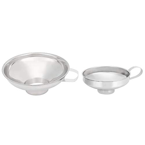 2 Pack Stainless Steel Wide Mouth Canning Funnel for Kitchen Filling and Transfer, Large Bore Funnel