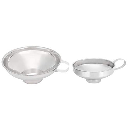 2 Pack Stainless Steel Wide Mouth Canning Funnel for Kitchen Filling and Transfer, Large Bore Funnel