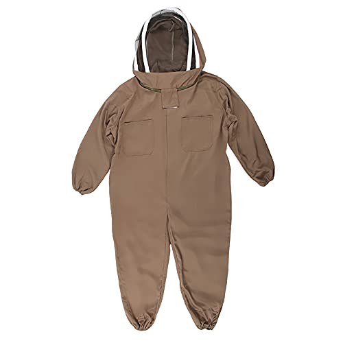 Breathable Bee Suits for Beekeepers Protective Suit with Zipper Light Brown (XL) - size: X-Large