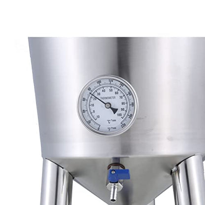 Stainless Steel Conical Fermenter 17 Gallon | Homebrew Beer & Wine Making Tank | Wide Mouth with Lid & Airlock Fermentation tank| 304 SS, Durable & Easy Clean (Home Brewing Equipment)