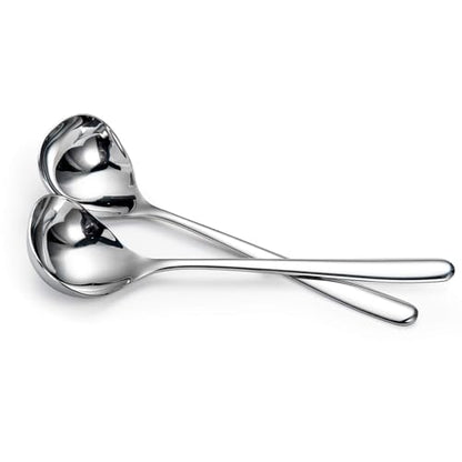 IMEEA 8-Inch Gravy Ladle SUS304 Stainless Steel Serving Ladle, Set of 2 - size: 2-Piece (Silver)